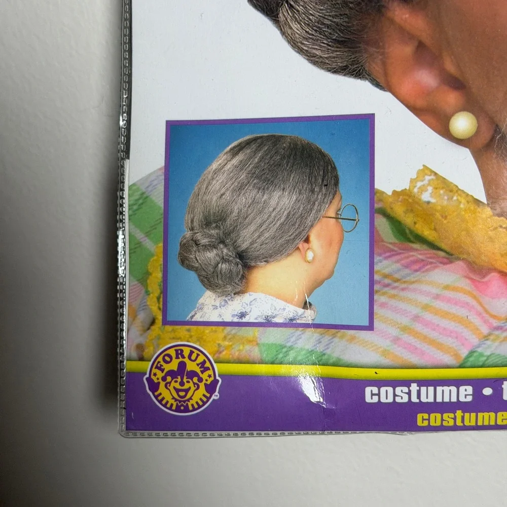 Rubies Unisex Old Lady Wig with Bun One Size Grey Costume Accessory F78609